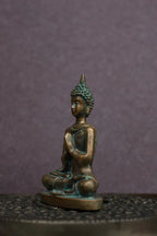 3″ Buddha in Namaskara Mudra | Handcrafted Panchaloha | Green Patina Finish
