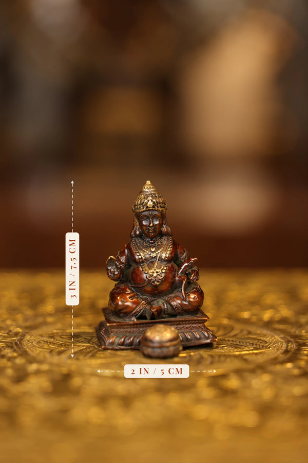 3″ Kubera | Super Fine Brass | Brown Gold Finish dimensions