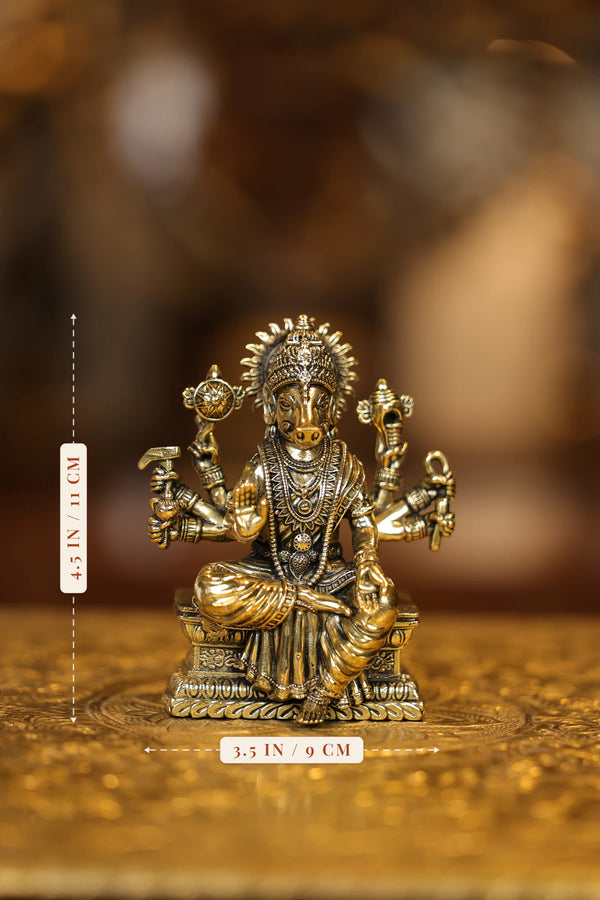 4″ Varagi Amman Sitting | Super Fine Brass | Polished Finish dimensions