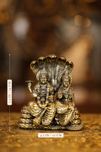 5″ Vishnu Lakshmi sitting on Snake | Super Fine Brass — size and dimensions
