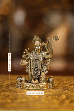 4″ Shreenathji Krishna | Super Fine Brass | Polished Finish — size and dimensions