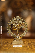 6″ Nataraja Cosmic Dancer | Super Fine Brass | Polished Finish — size and dimensions