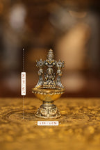 4″ Lakshmi Balaji Round Base Lamp | Super Fine Brass | Polished Finish — size and dimensions