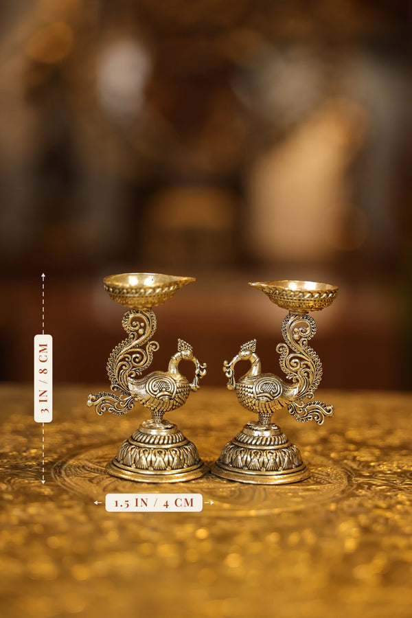 3″ Lamp on Annam Pair of 2 | Super Fine Brass | Polished Finish dimensions