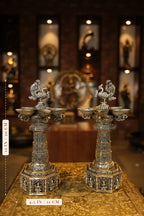 12″ Aasthalakshmi SPL Annam Kuttuvillaku Pair | Super Fine Brass | Polished Finish — size and dimensions