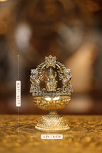 4.5″ Lakshmi with Yazhi Arch Lamp | Super Fine Brass | Polished Finish — size and dimensions