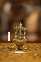 4″ Lakshmi Balaji Lamp Elephant Base | Super Fine Brass | Polished Finish — size and dimensions