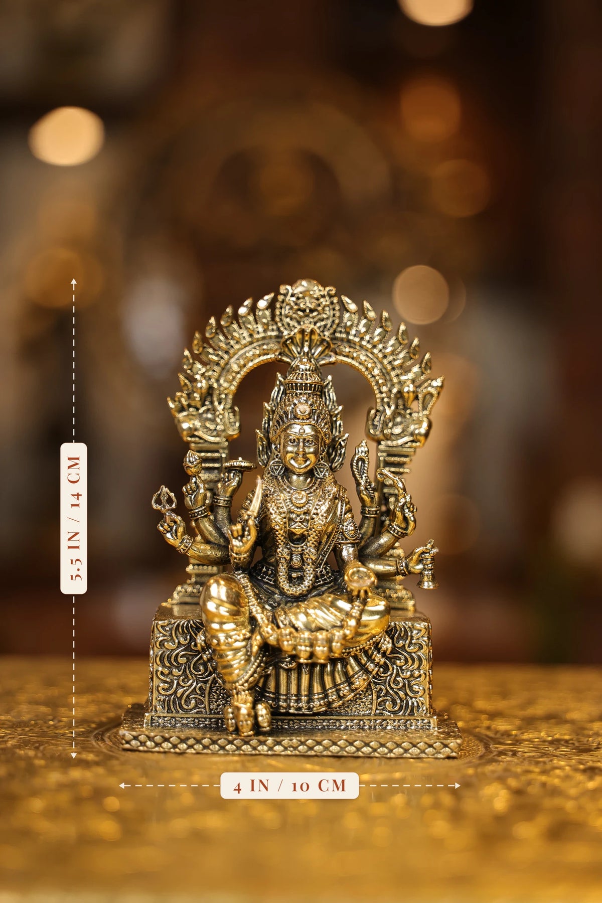 5″ Marriamman with Arch Spl | Super Fine Brass | Polished Finish — size and dimensions