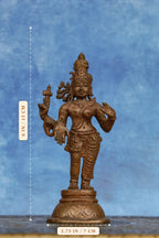 6″ Aarthanareeswarar (Shiva–Parvati) | Handcrafted Panchaloha | Wood Patina