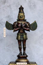 21″ Garudan (Divine Mount of Vishnu) | Handcrafted Brass | Brown Finish