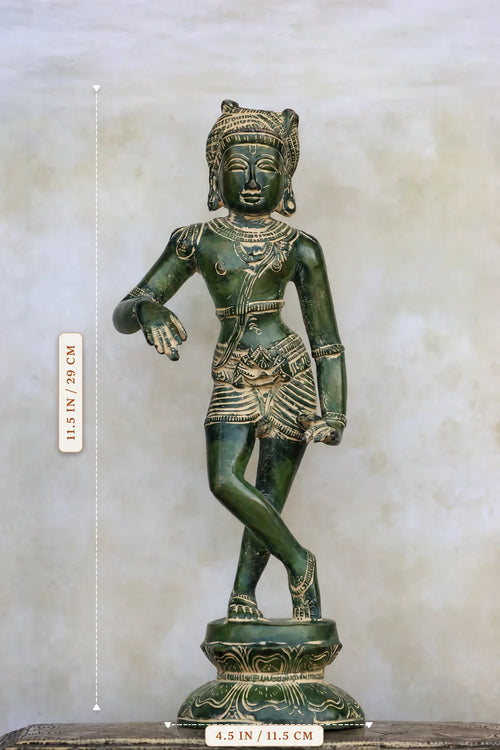11″ Rishabadevar | Handcrafted Brass | Green Finish