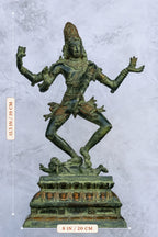 15″ Shiva Tandava | Handcrafted Brass | Green Finish