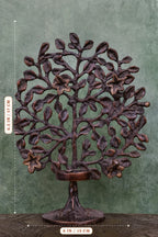 6″ Decorative Tree with Lamp Stand | Handcrafted Brass | Antique Brown Finish