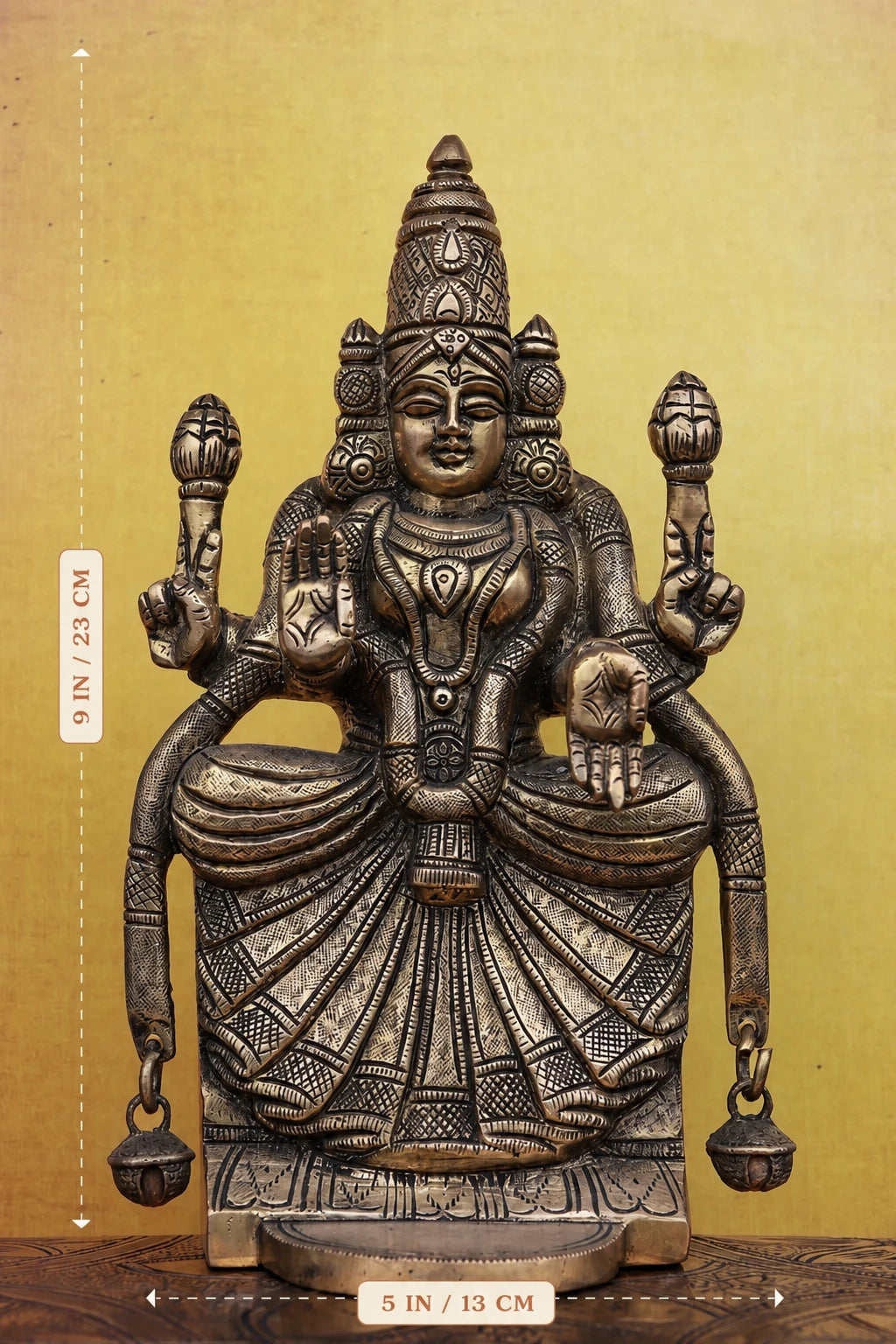 9″ Divine Padmavathi Devi | Handcrafted Brass
