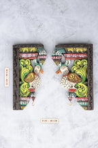 12″ Artistic Parrot Wall Brackets for Home Décor | Handcrafted Wood Carving | Antique Colour Finish