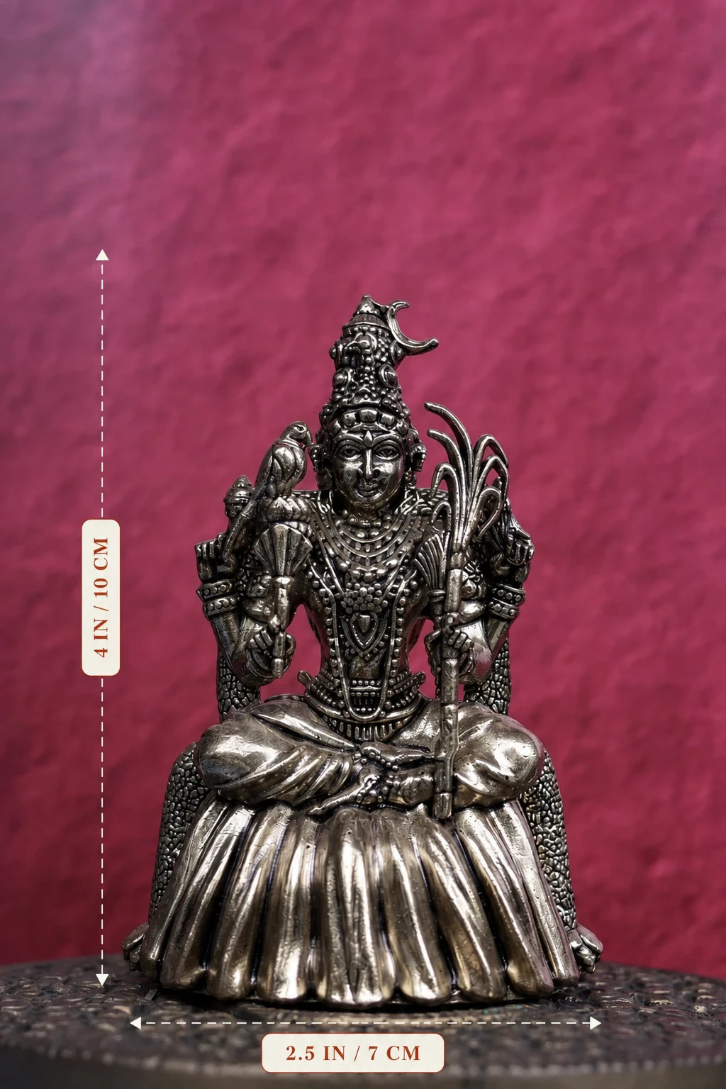4″ Rajarajeshwari Amman Idol for Pooja &amp; Home Décor | Super Fine Brass | Antique Polish