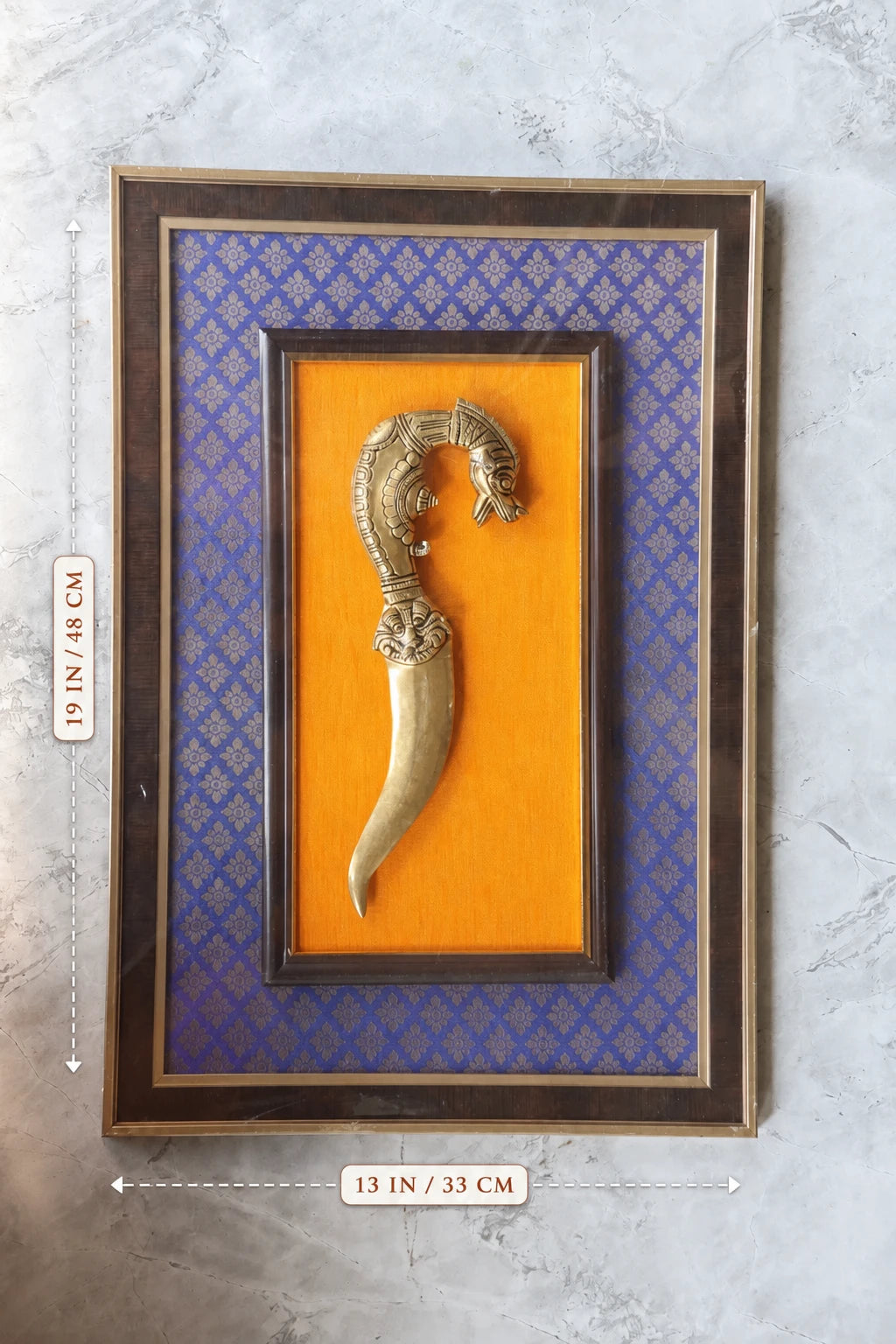 Brass Decorative Knife Frame for Home Décor | Handcrafted Brass Art Frame