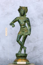 15″ Rishabadevar | Handcrafted Brass | Green & Gold Finish