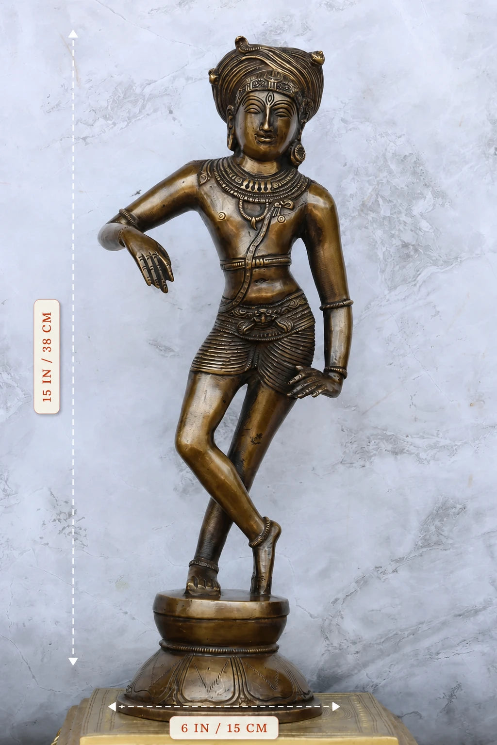 15″ Rishabadevar | Handcrafted Brass | Antique Brass Finish