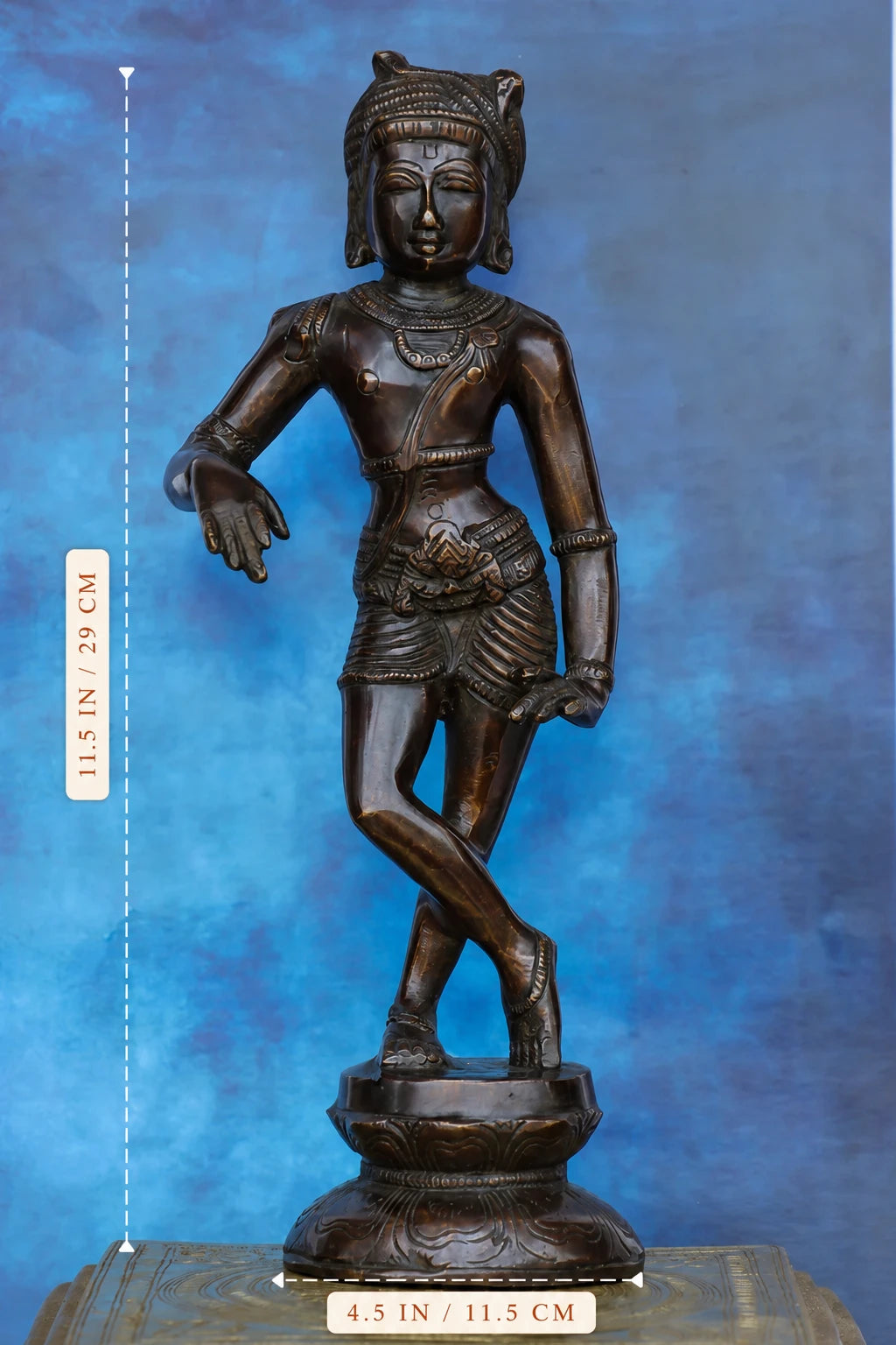 11″ Rishabadevar | Handcrafted Brass | Antique Brown Finish