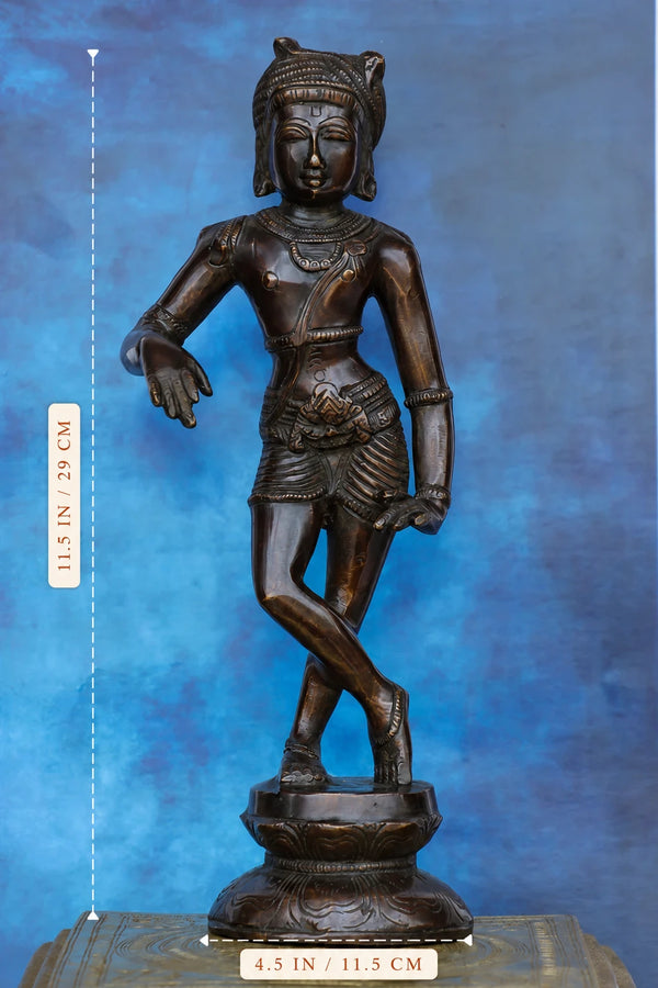 11″ Rishabadevar | Handcrafted Brass | Antique Brown Finish dimensions