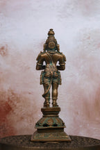 5.5″ Standing Hanuman in Anjali Mudra | Handcrafted Panchaloha | Green Patina