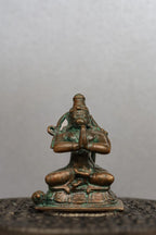 2.5″ Sitting Hanuman in Anjali Mudra | Handcrafted Panchaloha | Green Patina