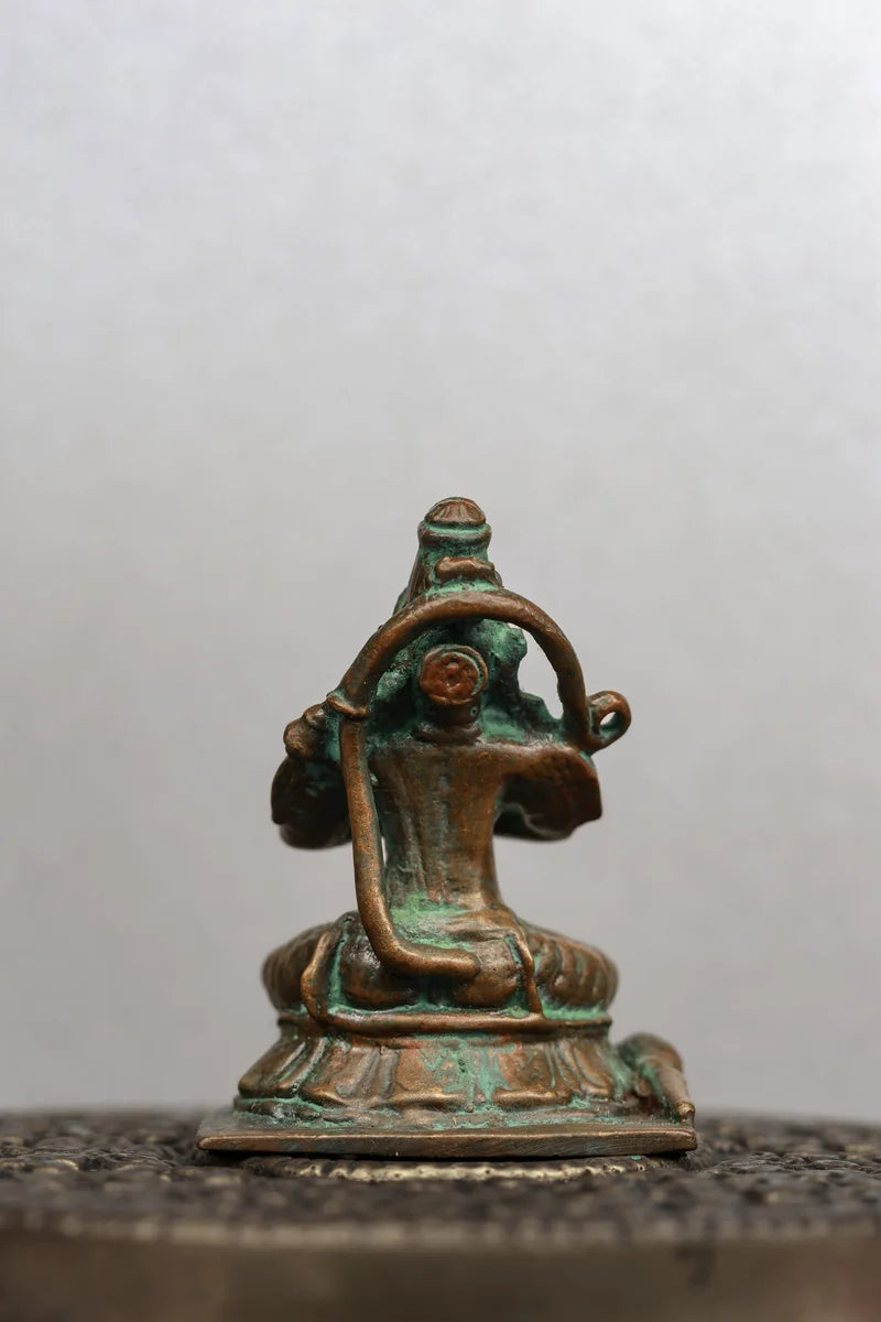 2.5″ Sitting Hanuman in Anjali Mudra | Handcrafted Panchaloha | Green Patina