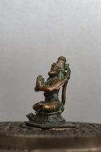 2.5″ Sitting Hanuman in Anjali Mudra | Handcrafted Panchaloha | Green Patina