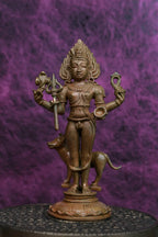 5″ Kala Bhairava Idol | Handcrafted Panchaloha | Wood Patina