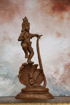 8″ Kalinga Krishna | Handcrafted Panchaloha | Wood Patina Finish