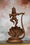 8″ Kalinga Krishna | Handcrafted Panchaloha | Wood Patina Finish