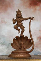 8″ Kalinga Krishna | Handcrafted Panchaloha | Wood Patina Finish