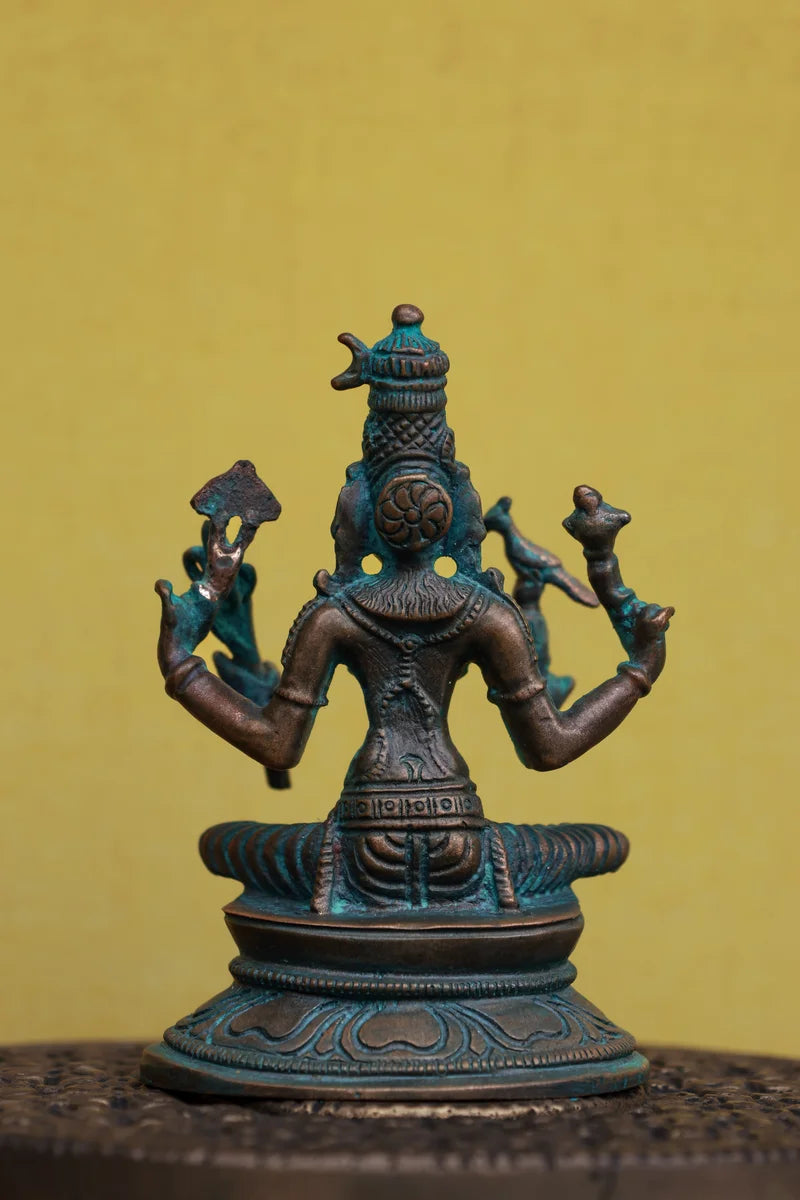 3″ Kamakshi Amman Idol | Handcrafted Panchaloha | Green Patina