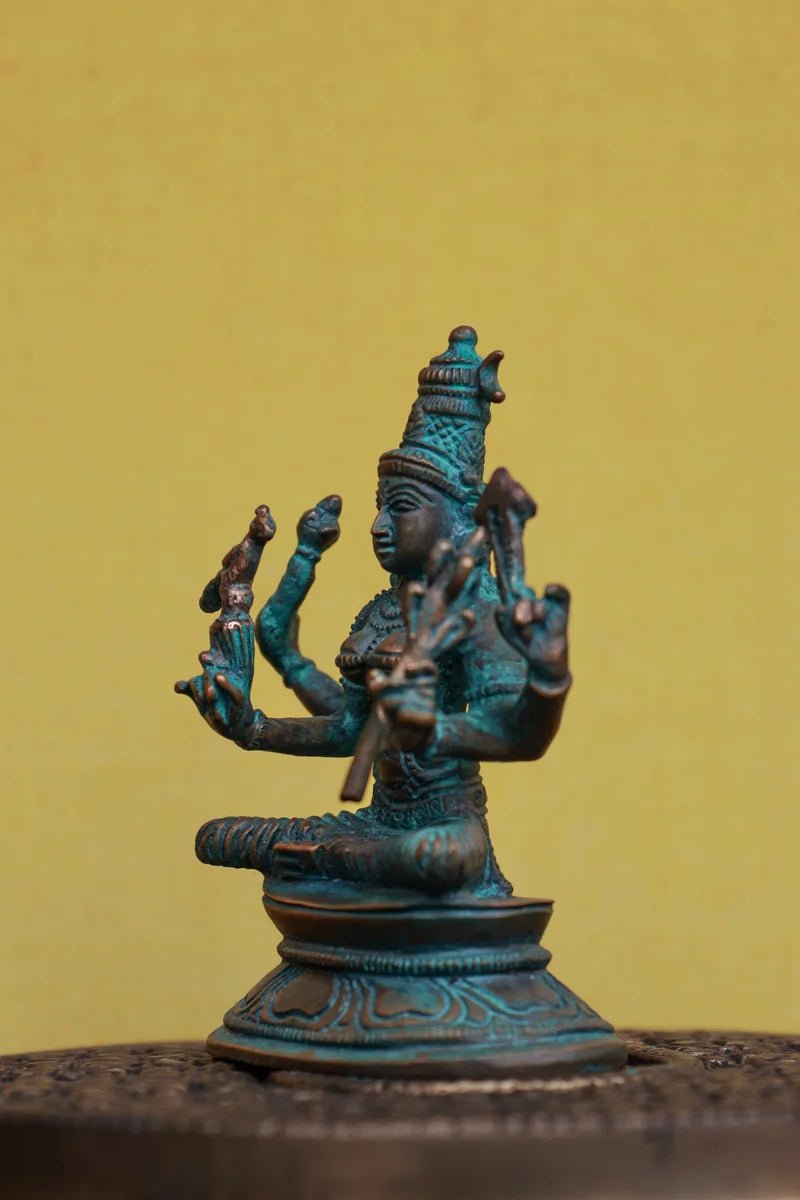 3″ Kamakshi Amman Idol | Handcrafted Panchaloha | Green Patina