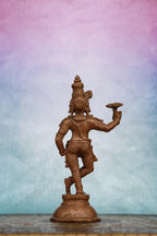 6″ Krishna with Sudarshana Chakra | Handcrafted Panchaloha | Wood Patina