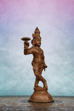 6″ Krishna with Sudarshana Chakra | Handcrafted Panchaloha | Wood Patina