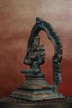5″ Divine Mahalakshmi with Arch | Handcrafted Panchaloha | Green Patina