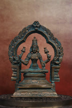5″ Divine Mahalakshmi with Arch | Handcrafted Panchaloha | Green Patina
