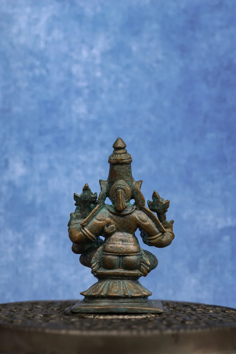 3″ Lakshmi Narayanan Idol | Handcrafted Panchaloha | Green Patina