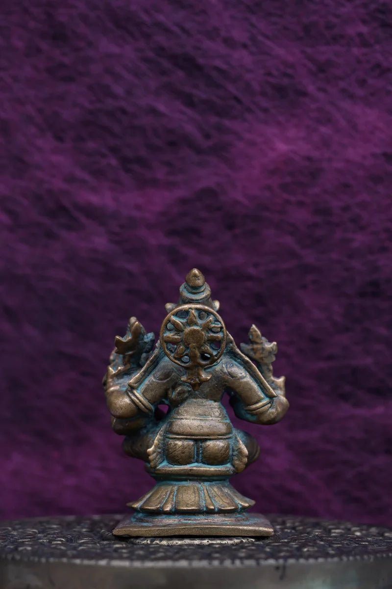 2.5″ Lakshmi Varagar Idol | Handcrafted Panchaloha | Green Patina