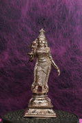 6″ Meenakshi Amman with Parrot | Handcrafted Panchaloha Idol | Polished Finish
