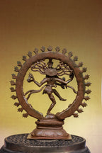 6″ Nataraja - Dancing Lord Shiva  | Handcrafted Panchaloha | Wood Patina
