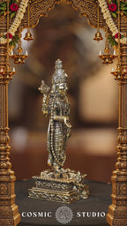 5.5″ Balaji Standing with Garudan Square Base | Super Fine Brass | Polished Finish — video