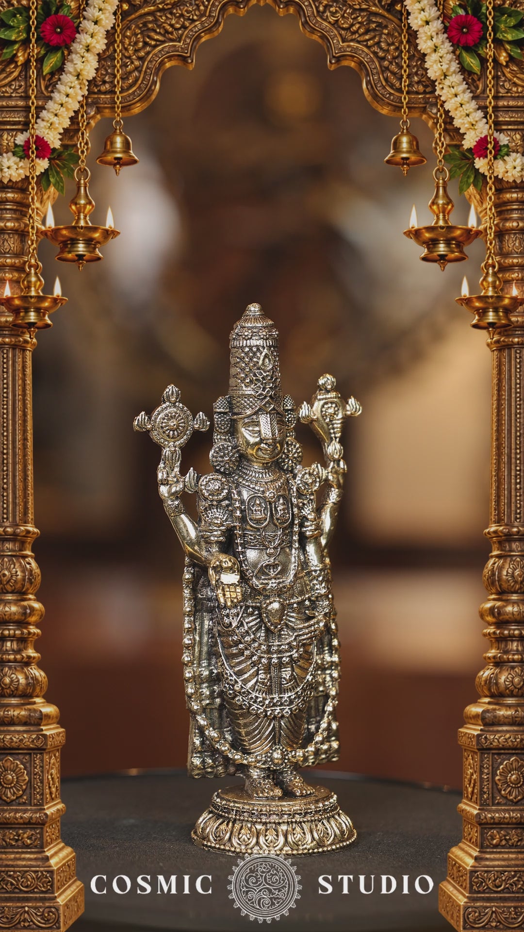 6″ Tirupathi Balaji Round Base | Super Fine Brass | Polished Finish — video
