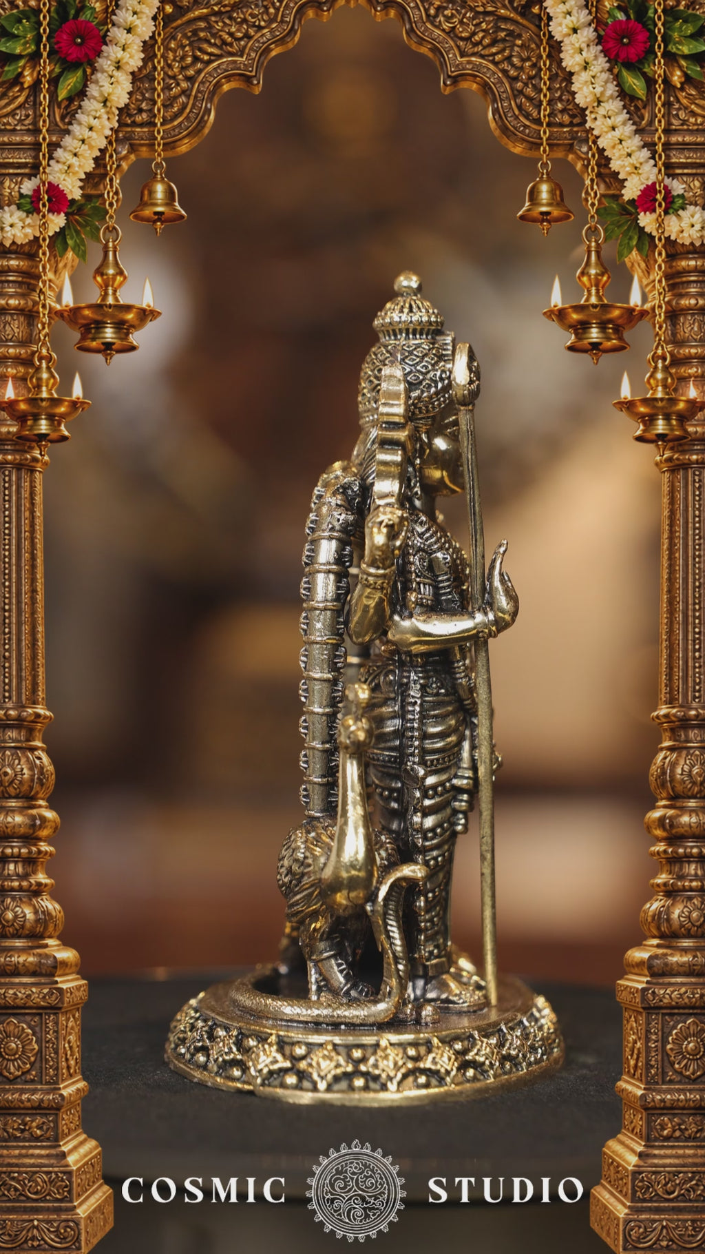 6″ Murugan with Peacock | Super Fine Brass | Polished Finish — video