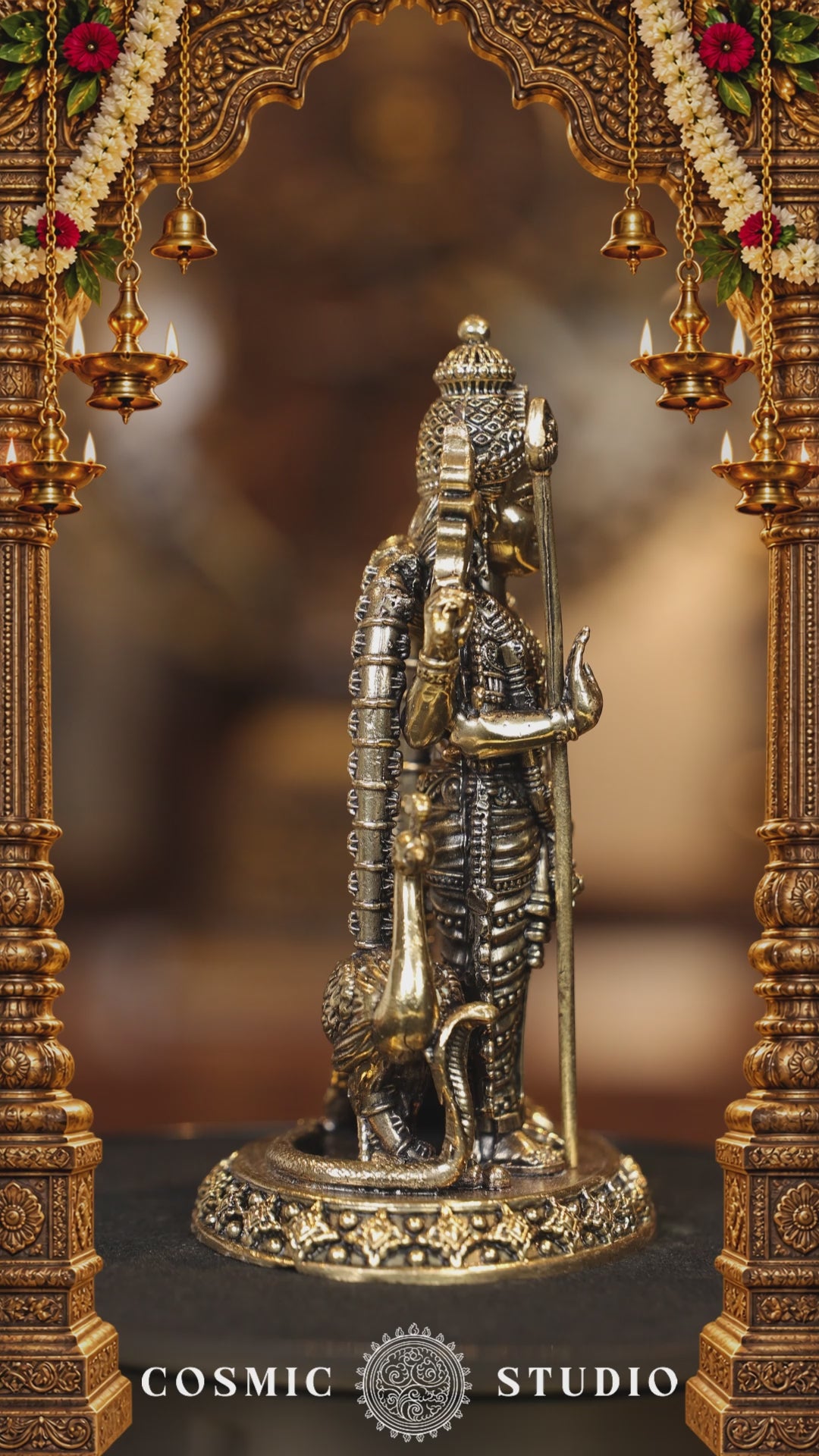 6″ Murugan with Peacock | Super Fine Brass | Polished Finish — video