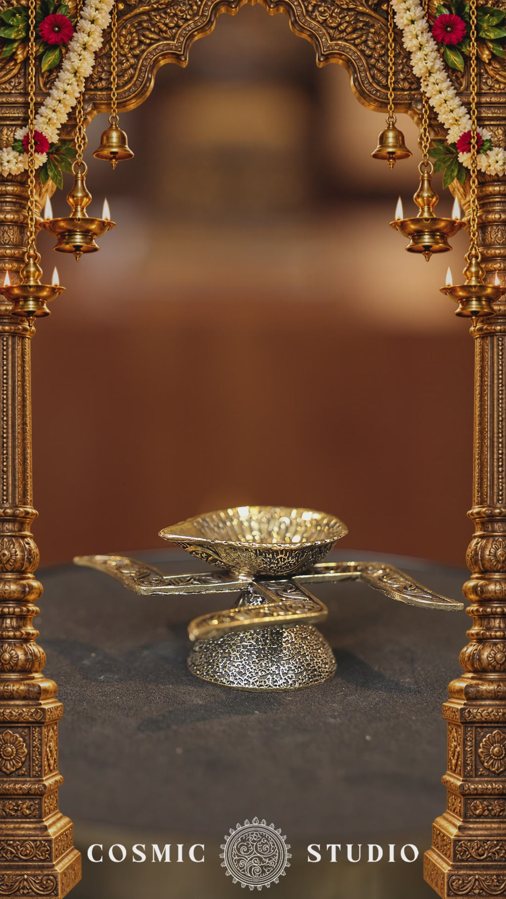 Swastik Agal Lamp Pair | Super Fine Brass | Polished Finish — video