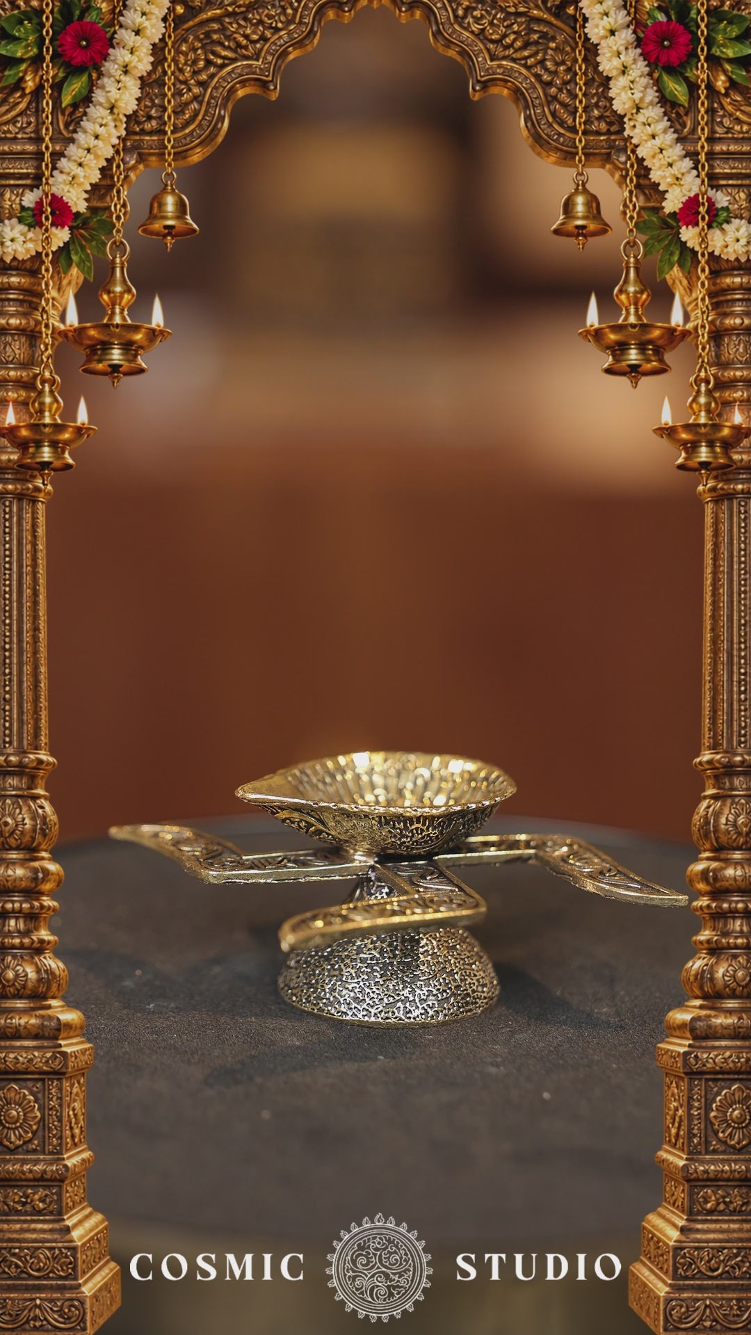 Swastik Agal Lamp Pair | Super Fine Brass | Polished Finish — video