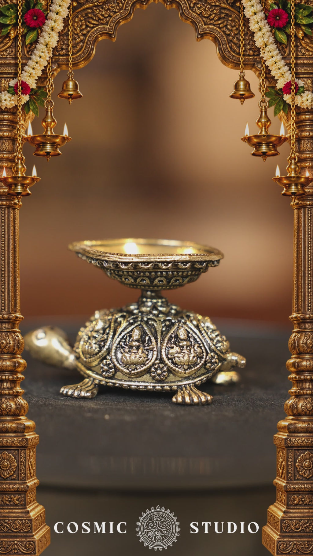 Tortoise Agal Lamp Pair | Super Fine Brass | Polished Finish — video